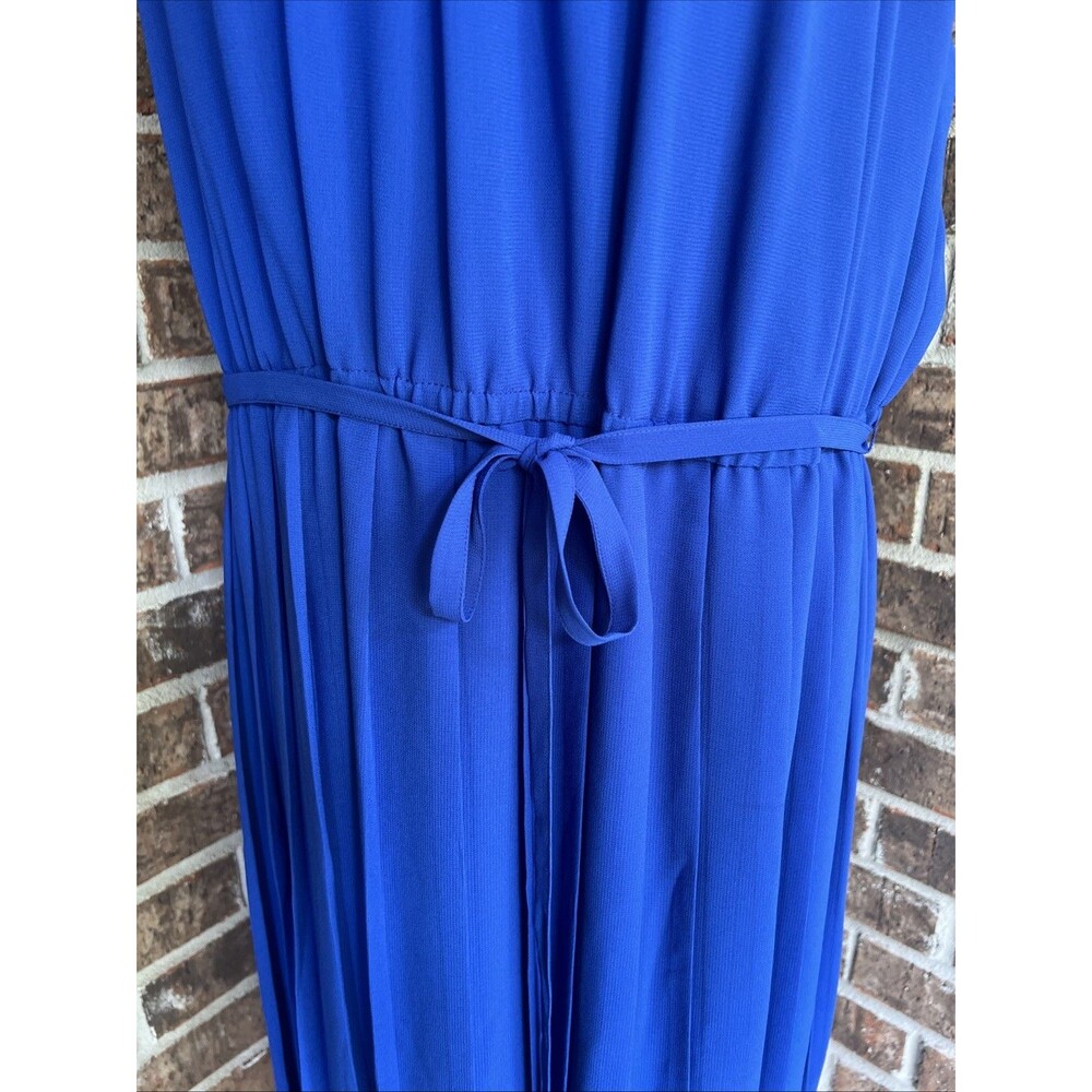 Catherine’s Woman Cobalt Blue Elastic Waist Tie Front Pleated Casual Dress 2X - Picture 3 of 16